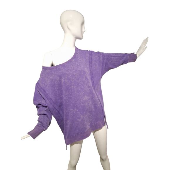 White Birch Oversized Women's size Small  Acid Washed Slouchy Grungecore Top - Picture 4 of 10